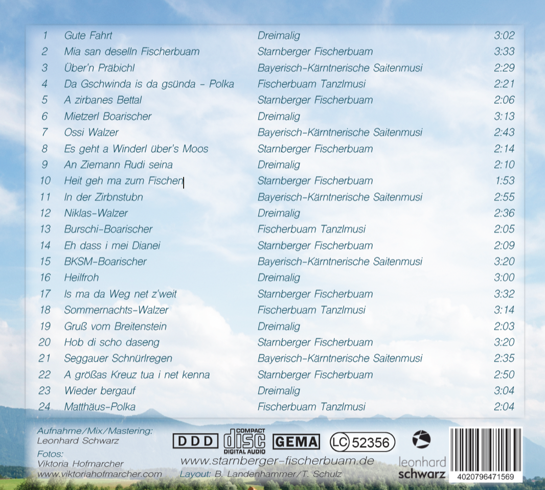 Back-Cover der CD Tschejefem TO GO mit Titelliste